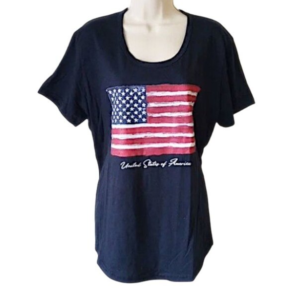 General Standard Tops - 100% Cotton United States of America T-Shirt L Patriot USA  50off3